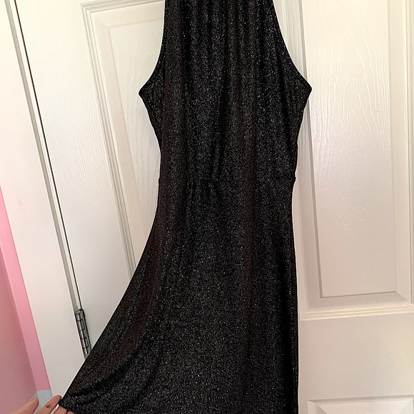 Halter top style black sparkly dress - Picture 2 of 9